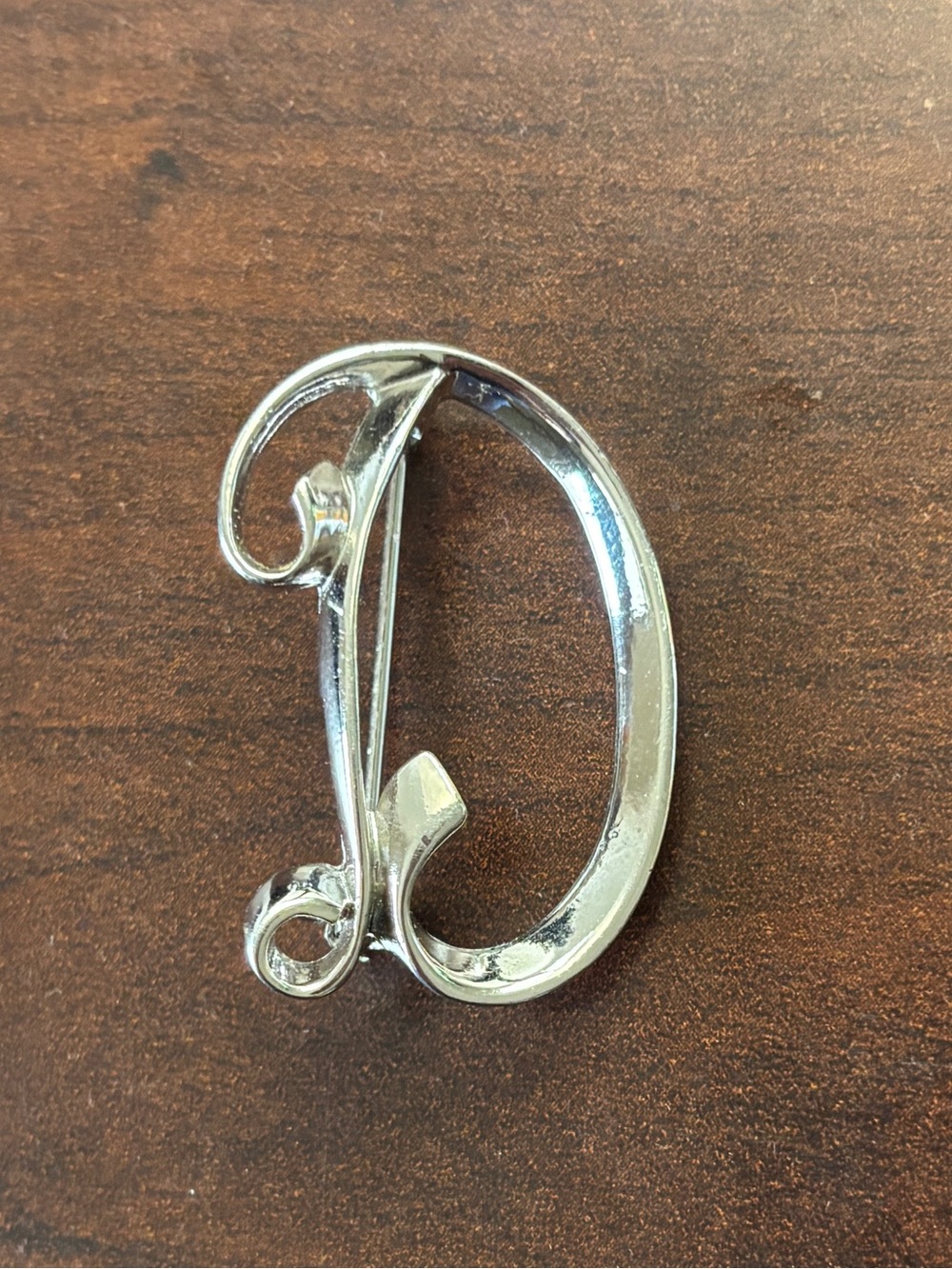 Silvertone Vintage Sarah Coventry Letter D Brooch Pin-Monogram Accessory